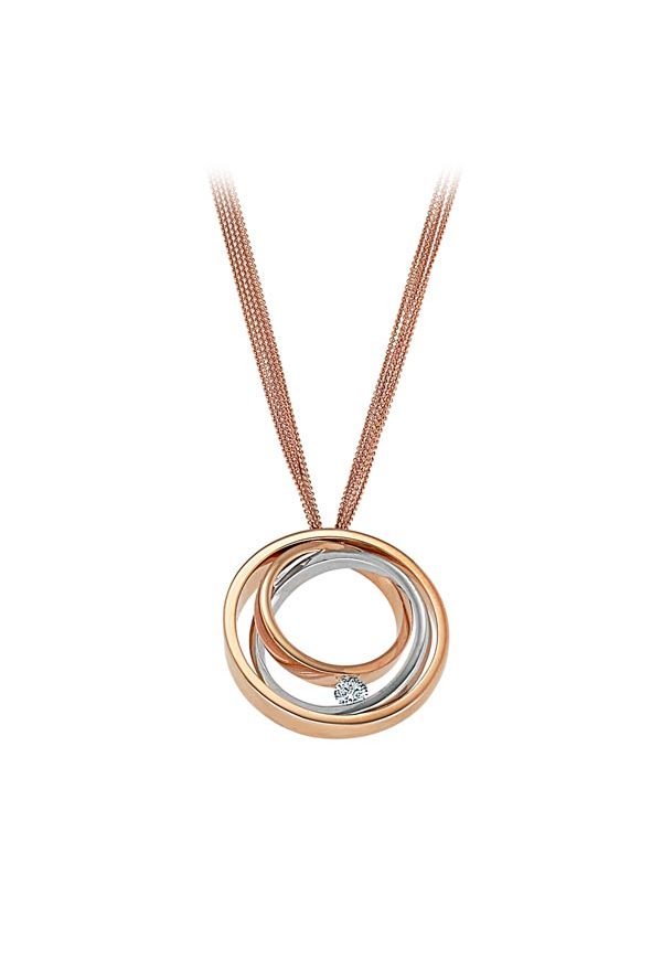 white and rose gold 18K pendant with diamonds