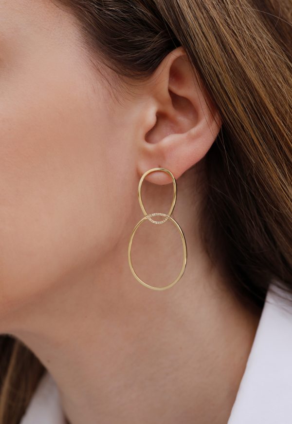yellow gold 18K earrings with diamonds