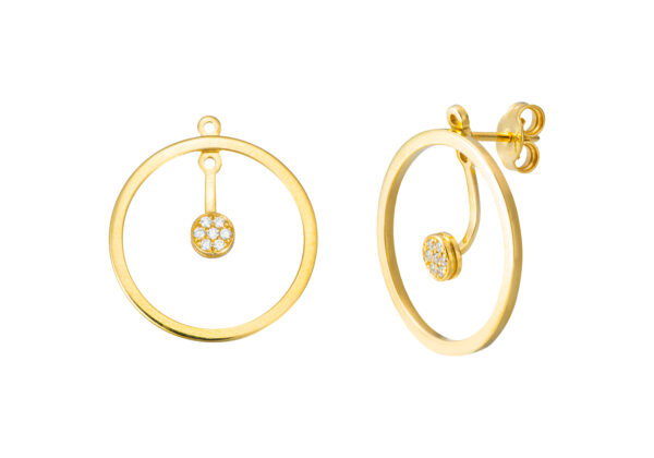 yellow gold 18K earrings with diamonds