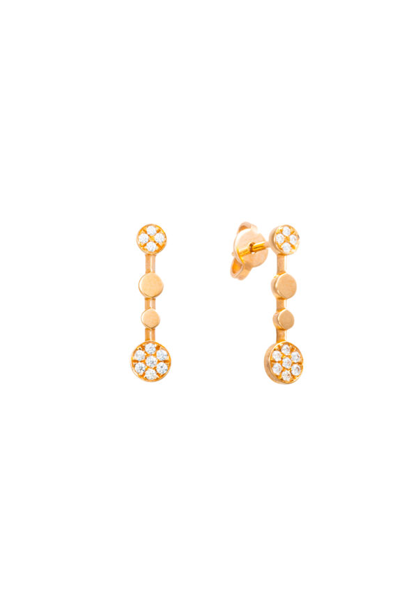 rose gold 18K earrings with diamonds